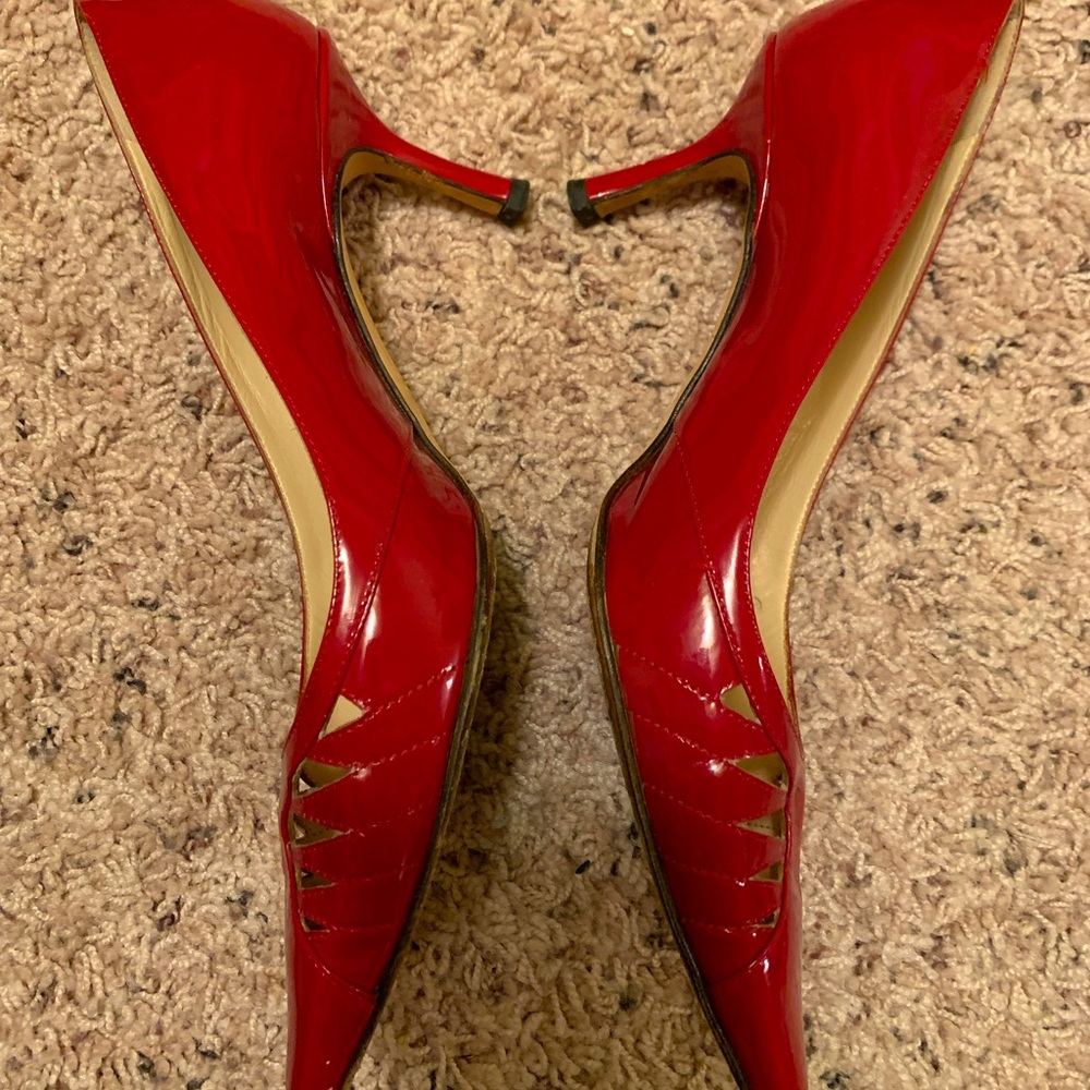 Jimmy Choo patent leather heel